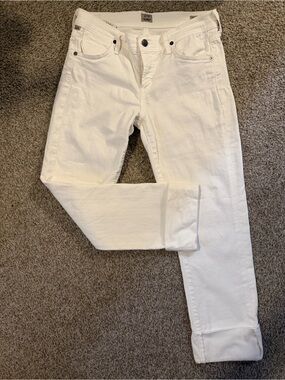 Citizens of Humanity Dani Cropped Straight Leg White Jeans Size 27 Premium Desig